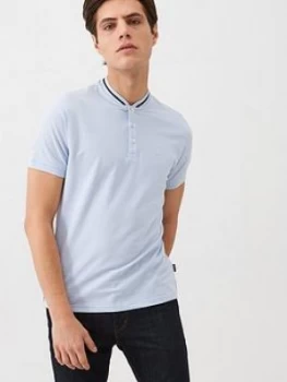 image of Barbour Grandad Collar Polo Shirt - Blue