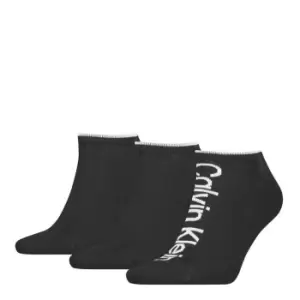 Image of Calvin Klein Athletic Ankle Socks 3 Pack Mens - Black