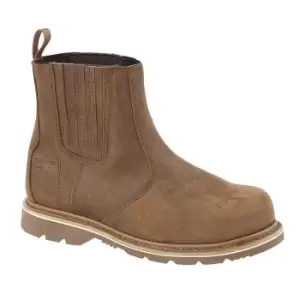 Image of Grafters Mens Safety Leather Dealer Boots (11 UK) (Dark Brown)