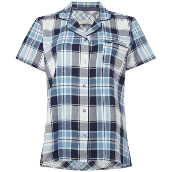 Maison De Nimes Mix and match check revere PJ top - Navy