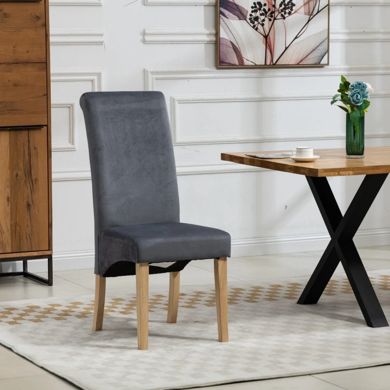 Image of Artemis Home Rimini Velvet Fabric Dining Chairs - Set of 2 in Grey Grey Unisex