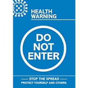 Image of Seco Health & Safety Poster Health warning - do not enter Semi-Rigid Plastic 42 x 59.5 cm