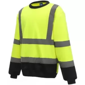 Image of Yoko Unisex Adult Hi-Vis Sweatshirt (3XL) (Yellow/Navy) - Yellow/Navy