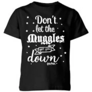 image of Harry Potter Don't Let The Muggles Get You Down Kids T-Shirt - Black - 11-12 Years