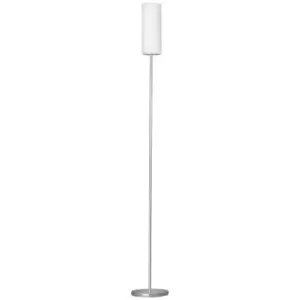 image of Eglo Troy White Painted Glass Floor Lamp