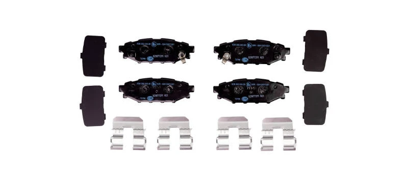 Image of HELLA 8DB 355 040-391 Brake pad set with acoustic wear warning, with accessories Brake Pad Set,disc brake (402)