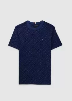 Image of Tommy Hilfiger Mens AMD Imd Print T-Shirt In Carbon Navy Multi