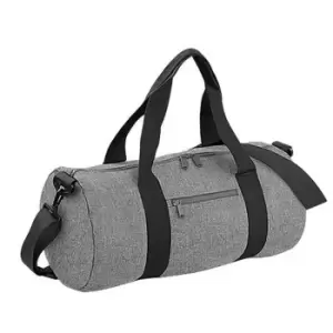 image of Bagbase Plain Varsity Barrel / Duffle Bag (20 Litres) (One Size) (Grey Marl/Black)