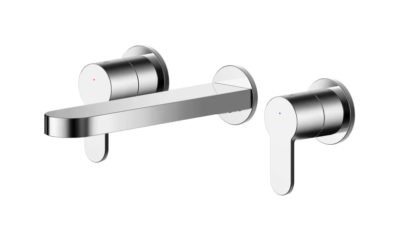 Image of Balterley Round Wall Mount 3 Tap Hole Basin Mixer Tap Chrome Silver