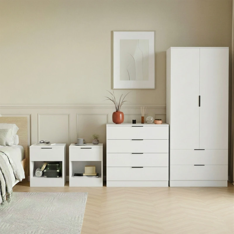Image of Lassic Vida Designs Trega 4 Piece Bedroom Set 1 White unisex 4 Piece