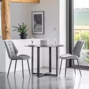 Image of Carlisle 4 Seater Dining Table Black Marble