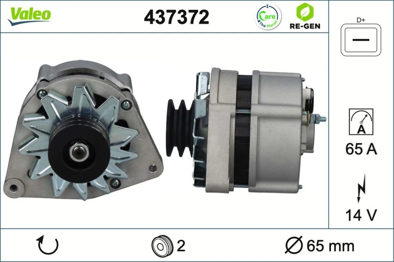 Image of VALEO 437372 Generator Alternator Charging Current: 65A, Voltage: 14V Alternator (4)