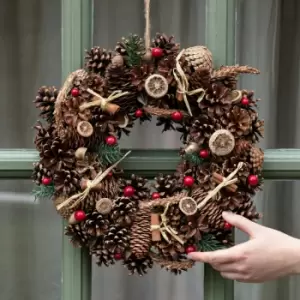 image of Smart Garden - 36cm Outdoor Winter Spice Christmas Wreath Decoration - Brown