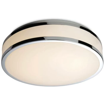 image of Atlantis - LED Round Flush Bathroom Ceiling Light White Diffuser, Chrome Trim IP44 - Firstlight