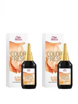 Image of Wella Wella Professionals Color Fresh Semi-Permanent Colour Light Intense Mahogany Brown 75ml Duo Pack