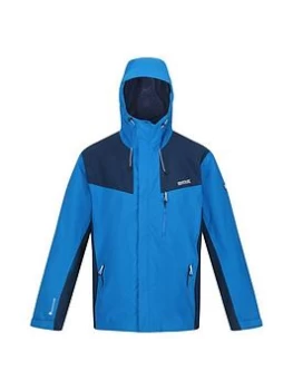 image of Regatta Birchdale Waterproof Hooded Shell Jacket - Blue/Navy, Blue/Navy, Size L, Men