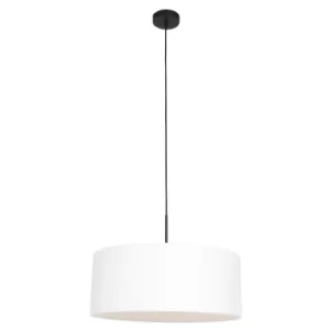 Image of Sparkled Light Cylindrical Pendant Ceiling Light Matt Black, White Hood