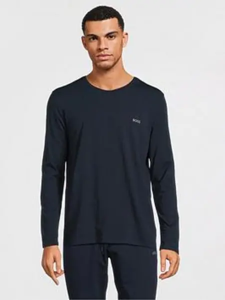 Image of BOSS Boss Bodywear Mix & Match Long Sleeve Lounge T-Shirt, Dark Blue, Size S, Men Dark Blue VR8H9 Male S