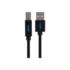 Image of Maplin Premium USB A 2.0 Male to USB B Male Cable 0.5m Black