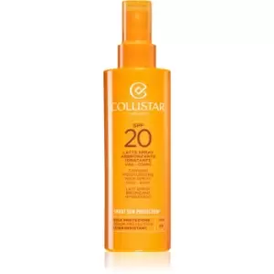 image of Collistar Smart Sun Protection Tanning Moisturizing Milk Spray SPF 20 Protective Lotion in Spray SPF 20 200ml