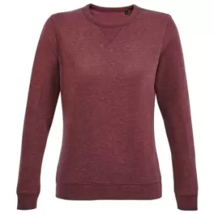 image of SOLS Womens/Ladies Sully Heathered Sweatshirt (L) (Ox Blood)