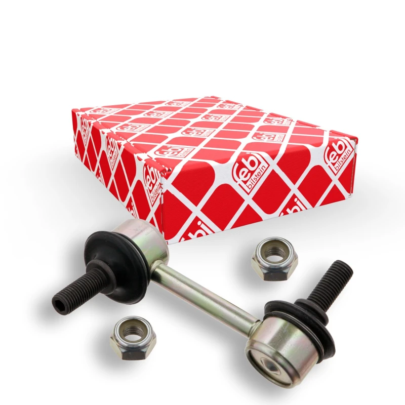 Image of FEBI BILSTEIN 33649 Anti-roll bar link OE Turbo NEW, Front Axle Left Steel Link Stabiliser (3229)