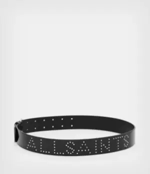 Image of Remi Leather Patent AllSaints Womens Belt, Black, Size: S