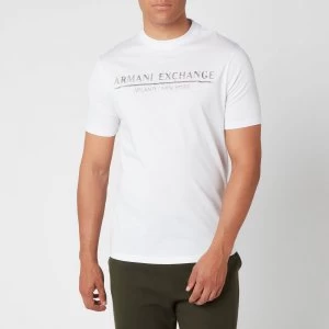 Image of Armani Exchange Straight Logo T-Shirt White Size L Men