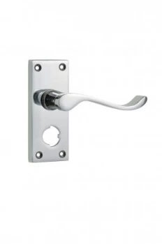 image of Wickes Monaco Victorian Scroll Privacy Door Handle - Chrome 1 Pair