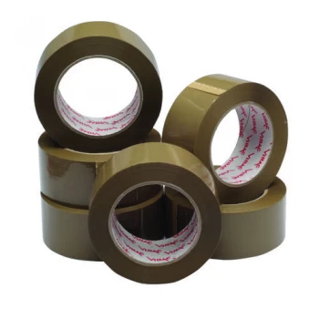 image of Ambassador Polypropylene Packaging Tape 50mmx132m Brown Pack of 6 HP PB-480132-