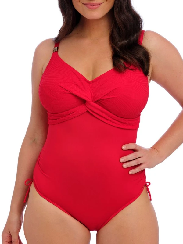 Image of Fantasie Womens Ottawa Swimsuit in Red Size: 36G Red Female 36G