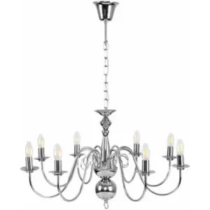 image of Minisun - 8 Way Ceiling Light Chandelier - Chrome