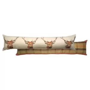 image of Evans Lichfield Hunter Stag Draught Excluder Polyester Linen Multi