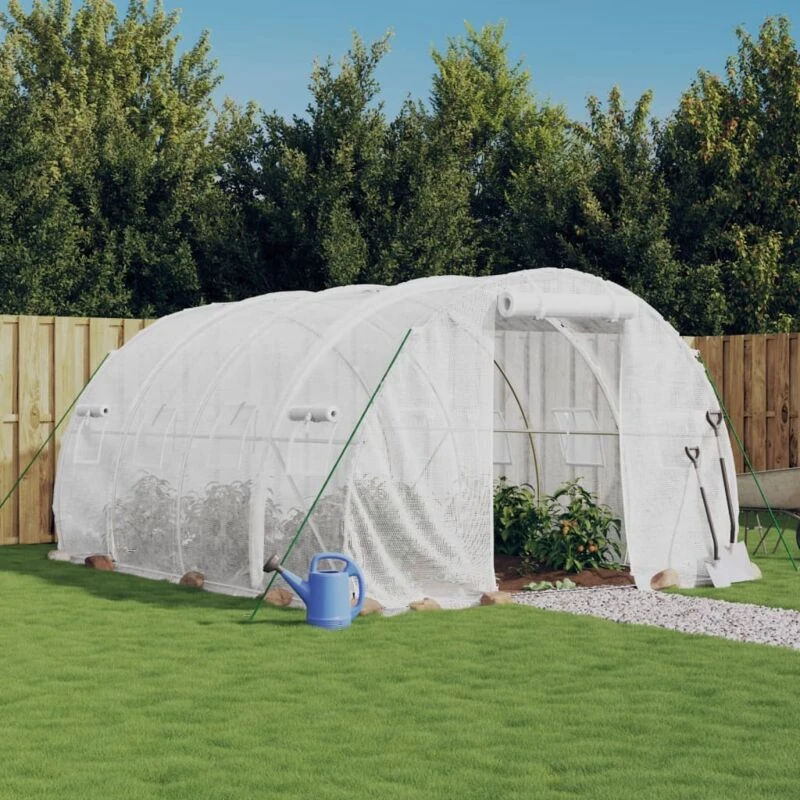 Image of vidaXL Greenhouse with Steel Frame White 12 m 4x3x2 m, White 3188050