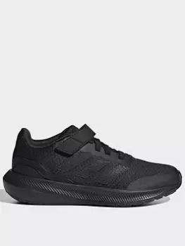 Image of adidas Unisex Kids Runfalcon 3.0 Elastic Lace, Black, Size 12