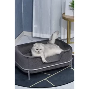Image of Elevated Velvet Upholstered Pet Bed