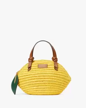 image of Kate Spade Lemon Drop Straw 3D Crossbody Tote Bag Bag, Dandelion Yellow Multi, One Size