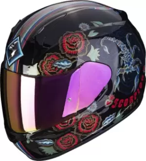 Image of Scorpion Exo 390 Chica 2 Helmet, black-red-blue, Size L for Women, black-red-blue, Size L for Women