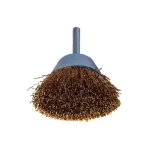 Image of 30SWG Shaft Mounted Brass Coated Cup Brush 70 X 70MM