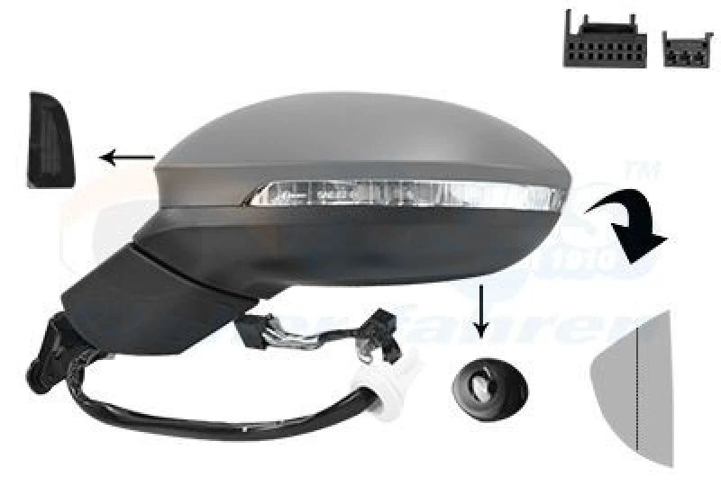 Image of VAN WEZEL Wing mirror VAN WEZEL 5711817