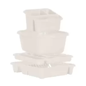 image of Wham 4 Piece Casa Plastic Kitchen Set Soft Cream