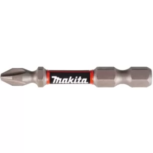 Image of Makita Impact Premier Double Torsion Philips Screwdriver Bits PH2 50mm Pack of 2