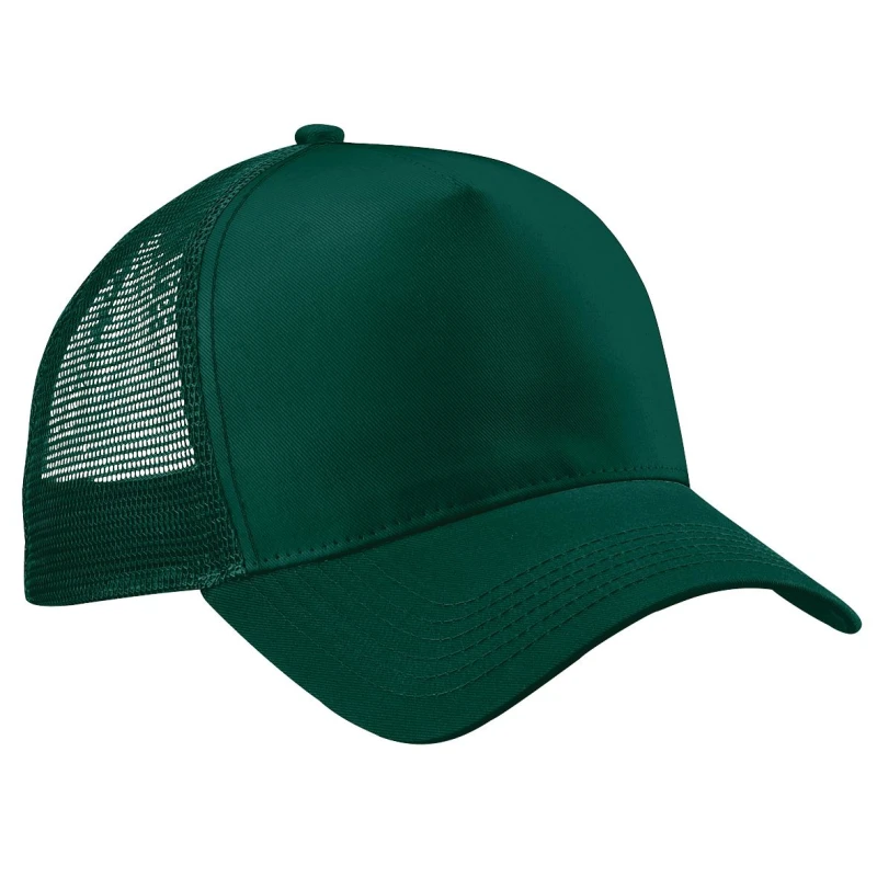 Image of Beechfield Beechfield Men Half Mesh Trucker Cap Headwear Pack of 2 in Bottle Green Bottle Green One Size Male 5059269086367