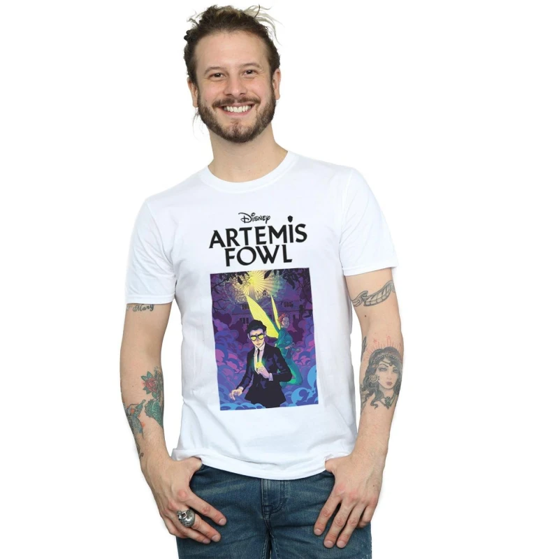 Image of Disney Men Artemis Fowl Book Cover T-Shirt in White Size: Small White S Male 5059400879926