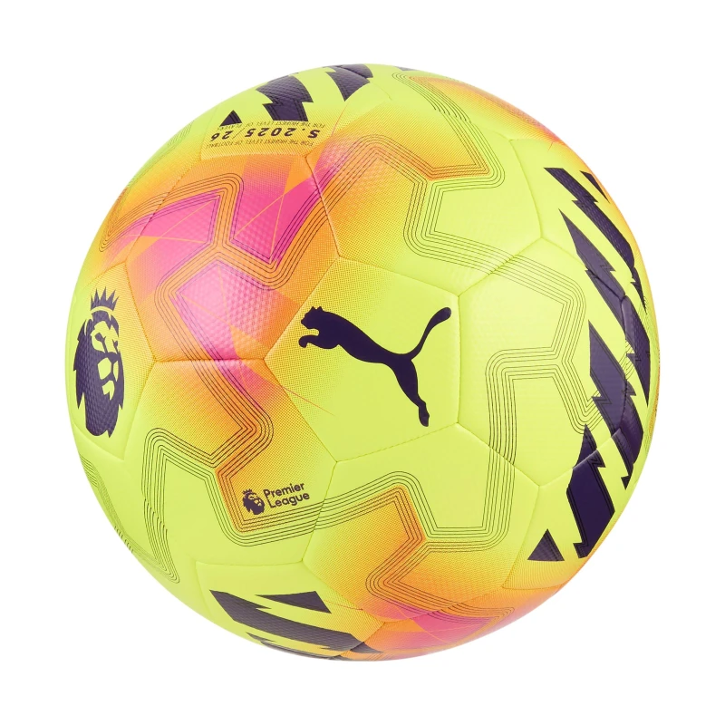 Image of Puma Orbita Cup Premier League Football 2025 2026 Yellow/Pink unisex Size 5