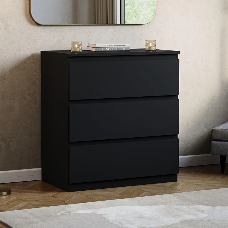 Image of Lassic Vida Designs Denver 3 Drawer Chest Black unisex 3 Drawer