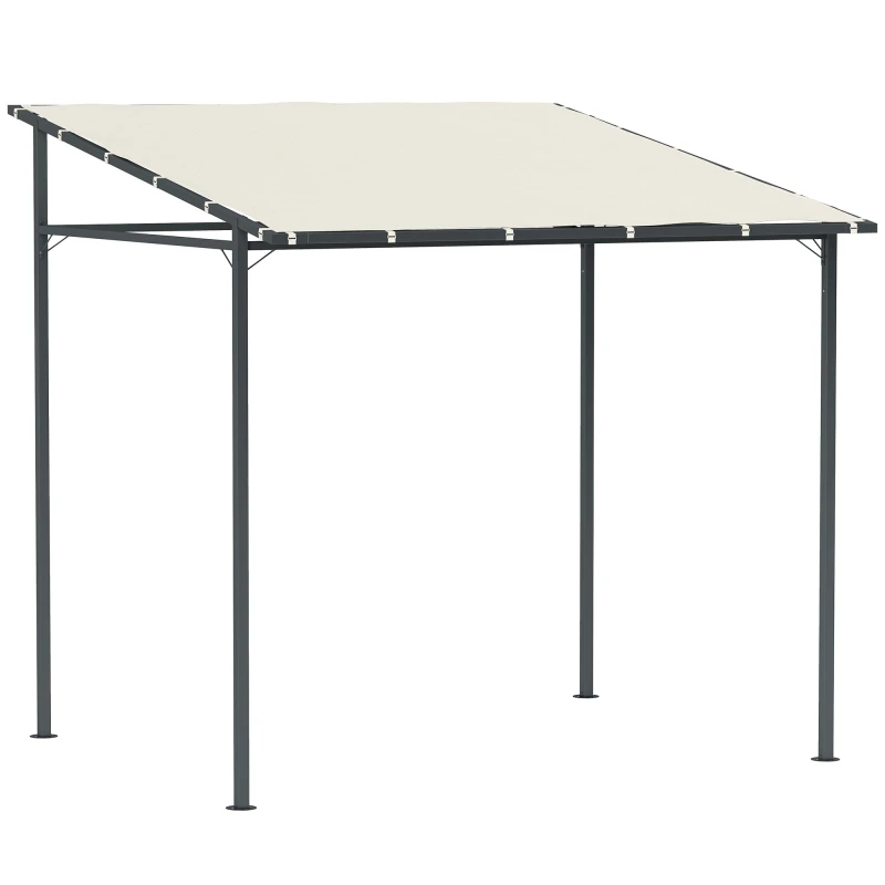 Image of Outsunny 2.4 x 2.4 m Wall Mounted Pergola Gazebo, UPF30+ Cream