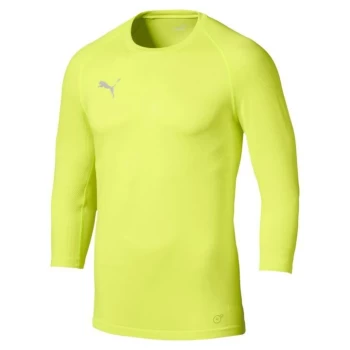 image of Puma three quarterBaselayer Top Mens - Yellow