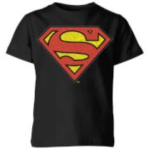 image of Originals Official Superman Crackle Logo Kids T-Shirt - Black - 11-12 Years