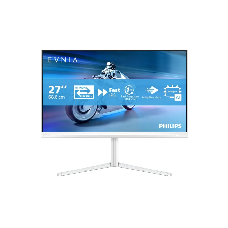 Image of Philips Evnia 5000 27M2N5901A 27 Fast IPS Dual-Mode 4K at 160Hz Full HD at 320Hz 0.5ms USB-C Gaming Monitor 27M2N5901A/00 White